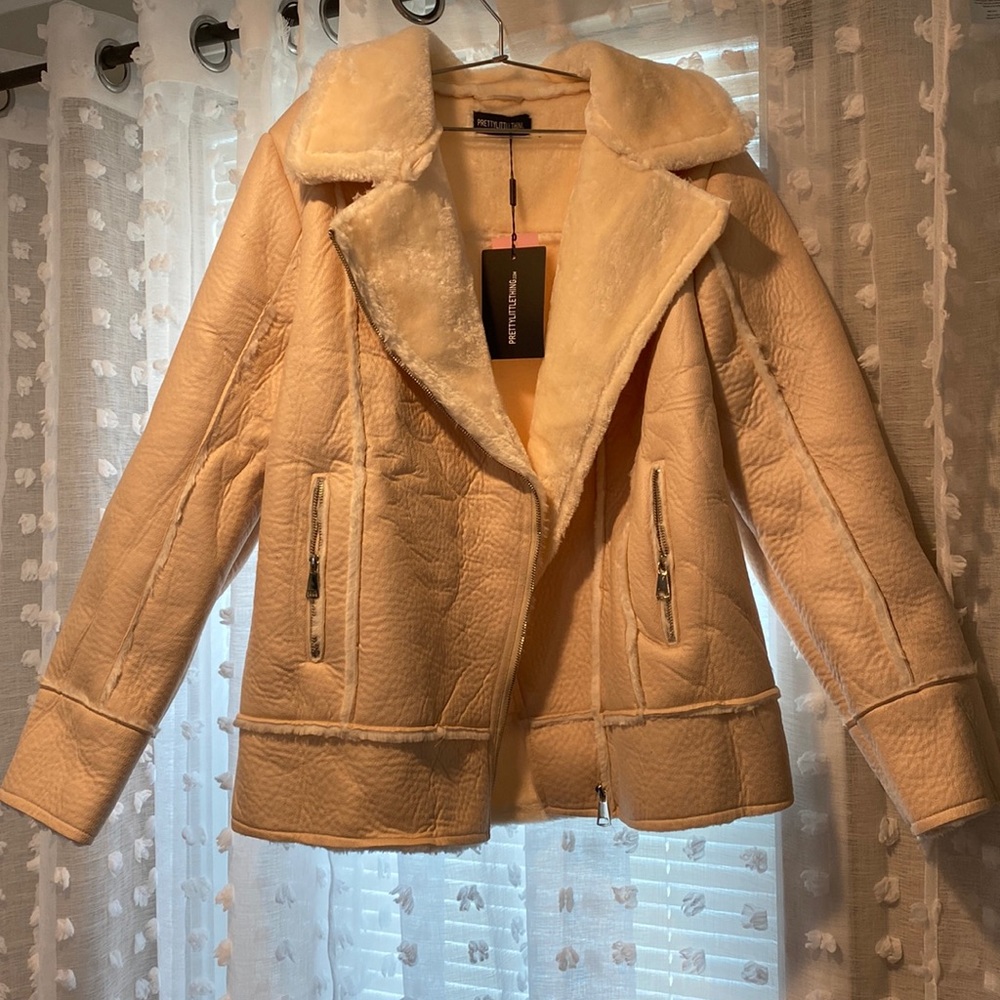 Fur lined aviator coat